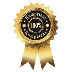 100% Kompetenz - Gold Button