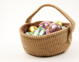 Basket filled with easter eggs