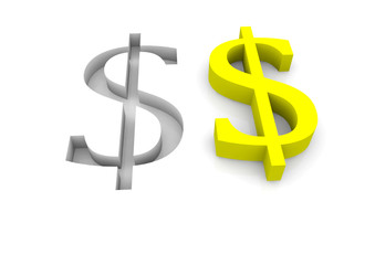 Dollarzeichen mit Abdruck