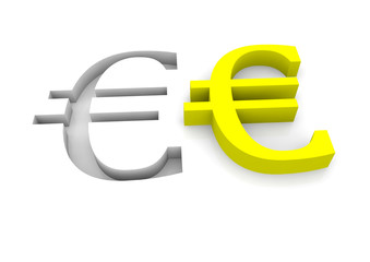 Eurozeichen mit Abdruck