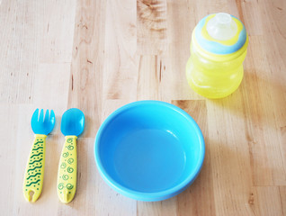 Kids Essen Geschirr Blau Gelb