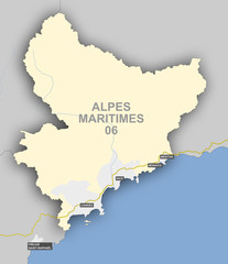 Carte et situation du d&eacute;partement des Alpes Maritimes