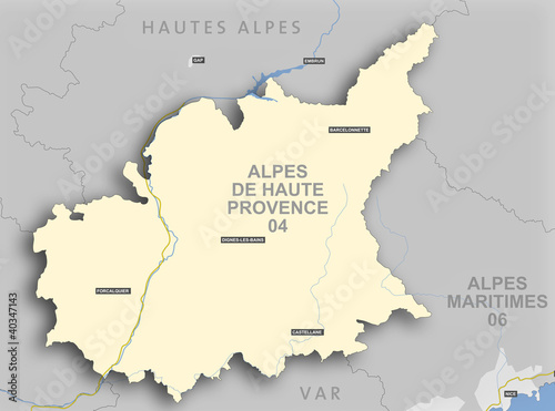 "Carte et situation du département des Alpes de Haute Provence" photo