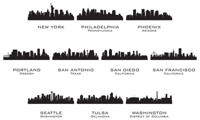 Silhouettes of the USA cities_3