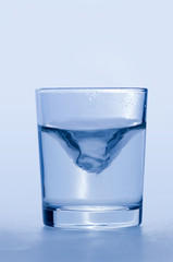 Glass of wather iIsolated with Clipping Path on blue background