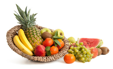 Bunte Mischung verschiedener Obstsorten