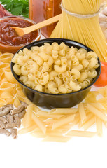 raw pasta and food ingredient