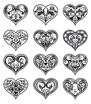 Valentine heart-shaped floral decorations