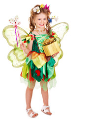 Child with flower and butterfly.