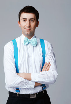 Blue Bow Tie and Brases.