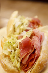 Italian Sub Sandwich from End