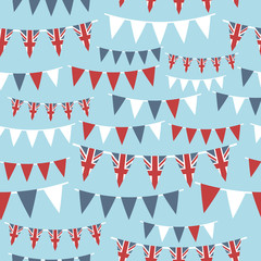 seamless pattern uk party bunting vector red white blue union jack flags on blue background wallpaper