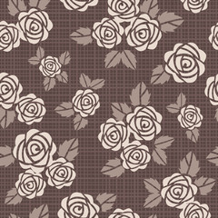 Seamless vector background with roses