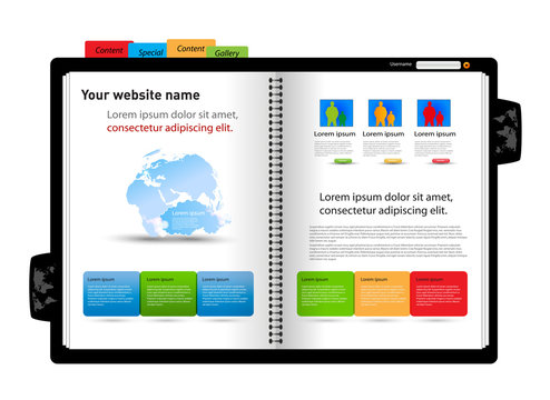 Web site design template, diary design