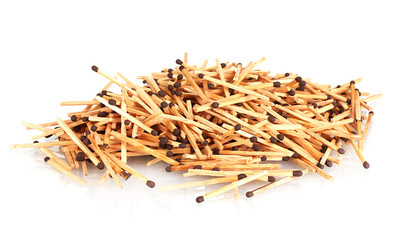 pile of matches isolated on white