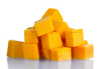 sliced pumpkin isolated on white