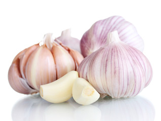 fresh garlic isolated on white