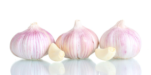 fresh garlic isolated on white