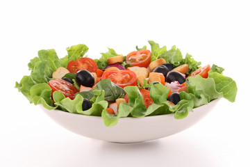 mixed salad on white