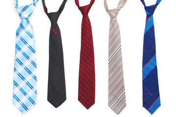 bright ties isolated on white