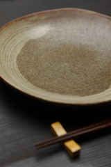 Japanese plate and chopsticks