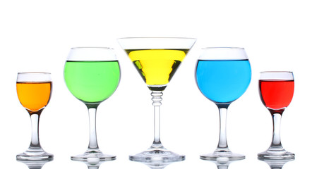 alcoholic cocktails isolated on white