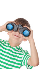 Boy holding binoculars