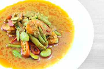 spicy fried stink bean with shrimp, ( Twist cluster bean )