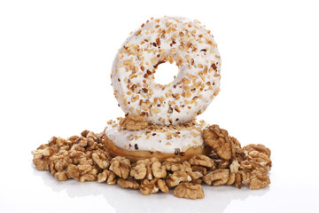 Donuts with nuts.