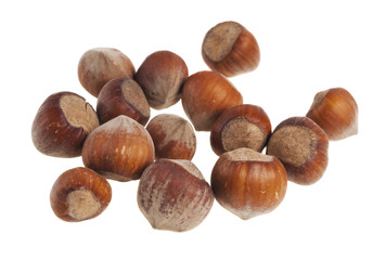 Heap of hazelnuts