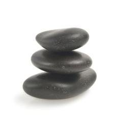 stack of balanced zen stones isolated on white background