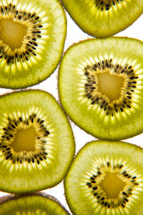 Close up of sliced pieces of kiwi