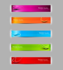 Fototapeta premium set of colorful vector header background