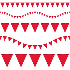 Fototapeta premium Set Of 5 Seamless Festoons Red