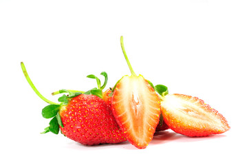 Beautiful strawberries isolated on white