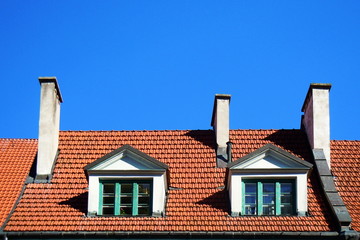 Red roof and dormers (Riga, Latvia)