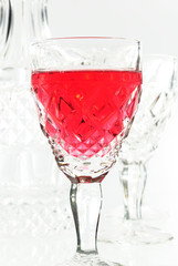 Red wine glass isolated on white background