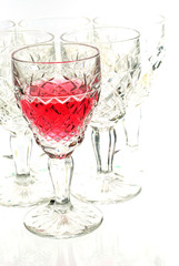 Red wine glass isolated on white background