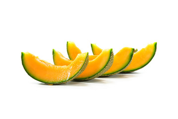 Fototapeta na wymiar orange cantaloupe melon isolated on white background