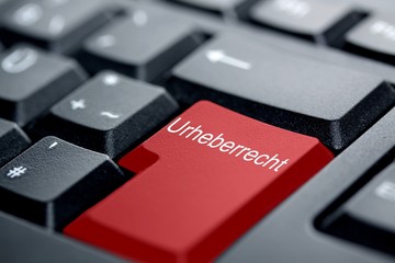 Urheberrecht rote Taste