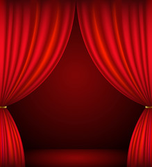 Fototapeta premium Red theater curtain background