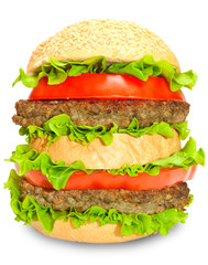 hamburger isolated on white background