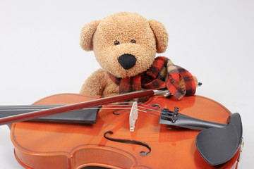 Ein Teddy spielt auf der Violine