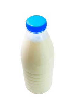 plastic milk bottle isolated on white (clipping path)