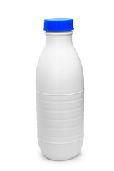 bottle plastic milk isolated on white