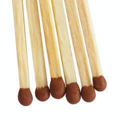 group of matches isolated on white background