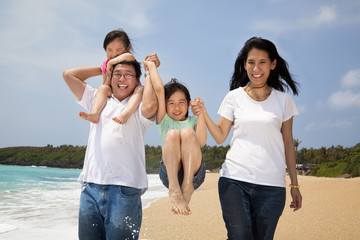 happy  family  on the beach