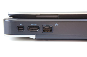 Fototapeta premium laptop computer with HDMI and LAN