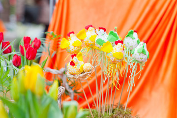 Hens, Easter decorations