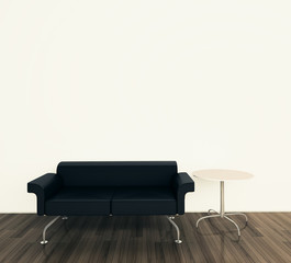 minimal modern interior couch blank wall